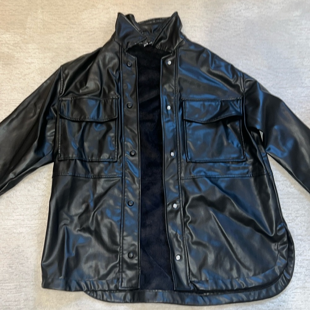 Zara FAUX LEATHER OVERSHIRT